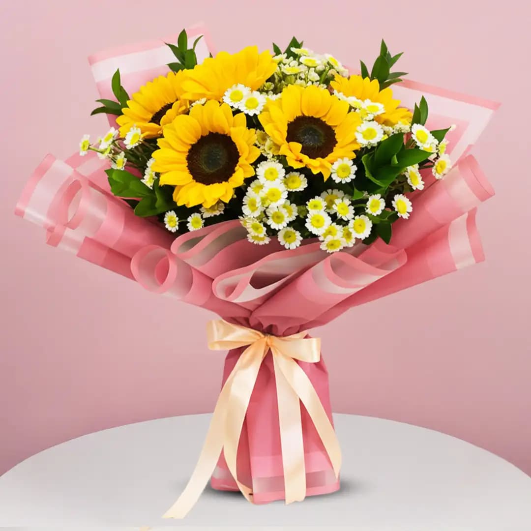 Bright Yellow Sunflower Bunch